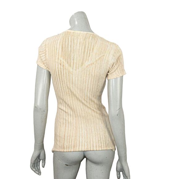 David Cline Embellished Vneck Tee Shirt Cotton Women's Large - Picture 3 of 8